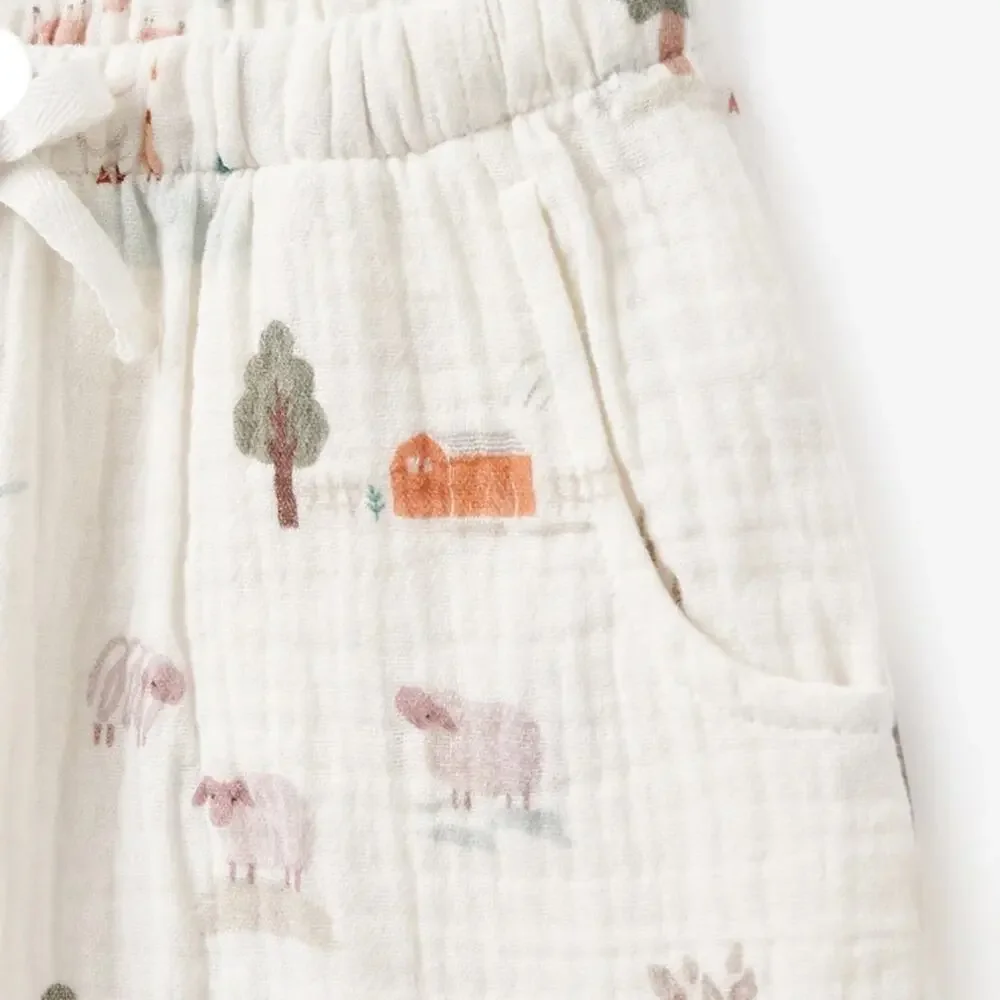 Elegant Baby Organics ON THE FARM ORGANIC MUSLIN SHORT 9-12 M